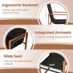Tangkula 4 PCS Outdoor Dining Chairs Patio Furniture Chair W/ Breathable Seat & Backrest -Tangkula GUEST 0f2a7625 fb81 4b2f b68a f37da9a31eef