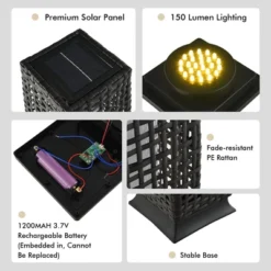 Tangkula 2-Piece Outdoor Solar-Powered Floor Lamps IP65 Waterproof W/ Auto On/Off Light -Tangkula GUEST 0f4d7d0e b24a 437e a354 bdda014f8264