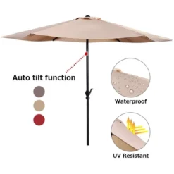 Tangkula 9 Ft Patio Table Market Umbrella Yard Outdoor W/ Heavy-duty Umbrella Base -Tangkula GUEST 0f8d57c1 e676 4b16 a0e4 a0a7bdfe3631