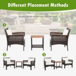 Tangkula 3PCS Patio Conversation Furniture Set PE Rattan Sofa Set W/Wood Top Table 16 Tangkula 3PCS Patio Conversation Furniture Set PE Rattan Sofa Set W/Wood Top Table -Tangkula GUEST 0f927619 91ce 43aa 9790 17912b032172