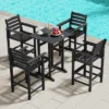 Tangkula Patio Bar Stools Set Of 4 Tall Adirondack Chair W/ Backrest Armrests & Footrests -Tangkula GUEST 102c8b0b 7445 49fa b9a8 65722b09c9f1