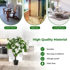 Tangkula 2 Pack Artificial Hydrangea Tree Fake Floral Plant W/ 11 White Flowers -Tangkula GUEST 105a9d4a 86f4 4fea 812c 4b278f89b987