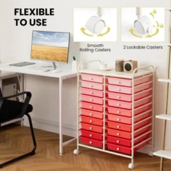 Tangkula Office Rolling Cart 20 Storage Drawers Scrapbook Paper Studio Organizer Pink Gradient -Tangkula GUEST 107f1c9e cf29 421c a7db 35c7e7be600e