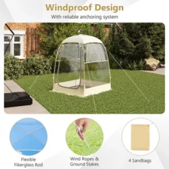 Tangkula 4.2 X 4.2 FT Instant Pop Up Tent Weatherproof Shelter Sports Tent For 1-2 People -Tangkula GUEST 10f168c0 c857 416e b68e 961f95e3c062