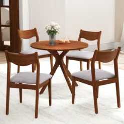 Tangkula Wooden Dining Chair Set Of 2 W/ Rubber Wood Frame Wide Padded Seat -Tangkula GUEST 11d7700e 1b1f 442d a9e7 a32b06fb52aa
