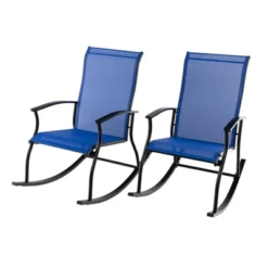 Tangkula Set Of 2 Outdoor Rocking Chair Patio Rocker W/ Breathable Fabric -Tangkula GUEST 120cab06 fb57 4a61 a16b ad0433b922c3