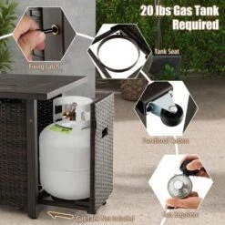 Tangkula Propane Gas Fire Pit Table 52 Inch Propane Fire Pit W/ Wind Guard 50,000 BTU Heat Output Brown -Tangkula GUEST 12333ca9 01ac 42db b8ef 6a19c56e59f0