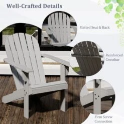 Tangkula 2PCS Patio Adirondack Chair W/ Inclined Seat High Backrest & Wide Armrests -Tangkula GUEST 12870bbd fc53 4a77 b949 daf9c44330b4