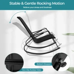 Tangkula 4 PCS Patio Rocking Chairs W/ Ergonomic Backrest Seat Safe Stoppers For Backyard -Tangkula GUEST 12eead9d 3997 4ce7 82ba 6e2c429e1e6c