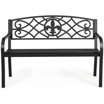 Tangkula Loveseat Metal Garden Bench Heavy-duty Park Loveseat Chair Seat 6 Tangkula Loveseat Metal Garden Bench Heavy-duty Park Loveseat Chair Seat - Image 4