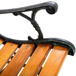 Tangkula Garden Iron Bench Porch Path Hardwood Chair For Patio Park Outdoor Deck -Tangkula GUEST 13447844 a962 4f7a a81f 53882258c6c0