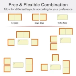 Tangkula 8PCS Rattan Patio Conversation Set Outdoor Furniture Set W/ Black Cushions -Tangkula GUEST 13b68da3 2be3 497c b4c0 b3364f25dc17