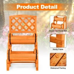Tangkula 2-Tier Raised Garden Bed With Trellis Wooden Planter Container With 2 Planter Boxes For Climbing Plants Flower Herb Growing -Tangkula GUEST 147a56a7 0f49 478d 9d69 4f28d2d9aeaf