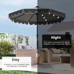 Tangkula 9.3 FT Solar Patio Umbrella W/ 32 LED Lights & Tilt Adjustment -Tangkula GUEST 14a9ca88 b42a 4ec3 8165 60b0a408fae5