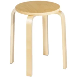 Tangkula 4-set Stacking Stool Birch Natural Wood 18" Round Dining Chair Backless 11 Tangkula 4-set Stacking Stool Birch Natural Wood 18" Round Dining Chair Backless -Tangkula GUEST 14d1a53f f91a 40c6 84d8 a4269e491b24