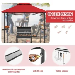 Tangkula 8' X 5' BBQ Grill Gazebo 2-Tier Barbecue Canopy Vented Top Shelves Shelter -Tangkula GUEST 1515ba15 55ea 4542 84f5 1d9b611d53ac