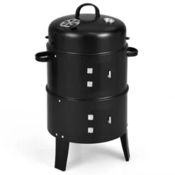 Tangkula 3 In 1 Vertical Charcoal BBQ Smoker Grill Separable W/ Built-in Thermometer -Tangkula GUEST 1692e476 474f 48e8 ad21 c93bebe8fe26