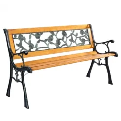 Tangkula Garden Iron Bench Porch Path Hardwood Chair For Patio Park Outdoor Deck -Tangkula GUEST 16c3be7d 83fb 4600 8040 5e0967789fe7