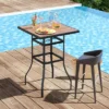 Tangkula 27.5 Inches Patio Bar Table 1.5" Umbrella Hole Metal Frame For Garden Outdoor -Tangkula GUEST 16d6e037 e5dc 4395 9e02 15313b07b300