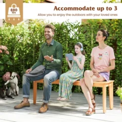 Tangkula 2PCS 55" Teak Wood Bench 3-Person Backless Seating W/ 880 LBS Weight Capacity -Tangkula GUEST 16ef4834 810e 4f25 991c 89e09efd07d2