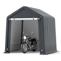 Tangkula 6.5 X 6 FT Portable Motorcycle Bike Shed W/ Roll Up Zipper Door Ratchet Strap -Tangkula GUEST 17546e0c 3dc1 4d22 a331 2c86e4ca2672