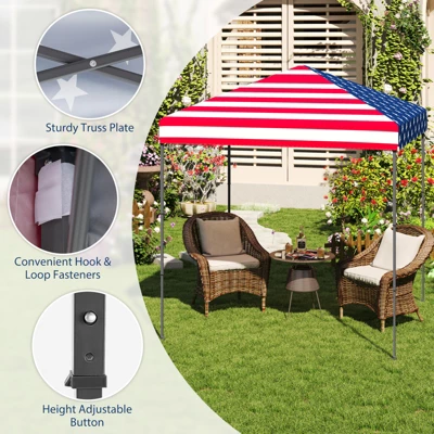 Tangkula Patio 6.6x6.6ft Outdoor Pop-up Canopy Tent UPF 50+ Portable Sun Shelter Pink 6 Tangkula Patio 6.6x6.6ft Outdoor Pop-up Canopy Tent UPF 50+ Portable Sun Shelter Pink - Image 4