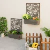 Tangkula Set Of 2 Decorative Raised Garden Bed Wall-mounted Metal Planter Box W/ Trellis -Tangkula GUEST 17afd0a6 dc7e 4e2a aa9b 4639cc8e9423