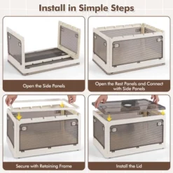 Tangkula 3-Pack Stackable Storage Bins W/Lids 24 Gallon Collapsible Plastic Container Box -Tangkula GUEST 17e62d47 91d9 4941 9213 2e47f497c6de