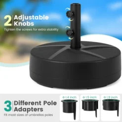 Tangkula 20" Outdoor Umbrella Base Patio Umbrella Weighted Base W/3 Adapters Fit 1.89"/1.5"/1.42" Poles -Tangkula GUEST 182e1516 64f1 43d3 9ed3 792a3aa646b5