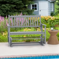 Tangkula Patio Glider Loveseat Chair Swing Rocking Bench W/ Curved Backrest & Slatted Seat 14 Tangkula Patio Glider Loveseat Chair Swing Rocking Bench W/ Curved Backrest & Slatted Seat -Tangkula GUEST 198ff466 b282 4790 9b6e b9764c7397fe