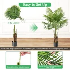 Tangkula 4.2 FT Tall Artificial Palm Paradise Plant 2 Pack Large Fake Potted Tree -Tangkula GUEST 19ab9831 ad2f 4e6b af3d d83fa988b360