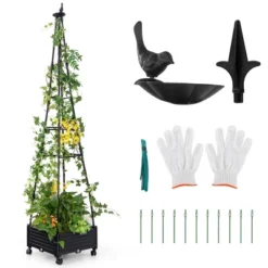 Tangkula 81" Garden Obelisk Trellis For Climbing Plants Tall Plant Support W/ Wheels -Tangkula GUEST 19b4210d 35a9 423d ba16 2833ba8b2b33