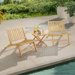 Tangkula 2PCS Teak Wood Outdoor Reclining Chair Natural Mid Century Accent Chair W/ Backrest 11 Tangkula 2PCS Teak Wood Outdoor Reclining Chair Natural Mid Century Accent Chair W/ Backrest -Tangkula GUEST 19cb6123 89b5 409e a577 6882843da91a 1