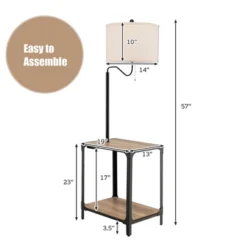 Tangkula Floor Lamp With End Table And USB Charging Ports, End Table Lamp With 360° Rotatable Lamp Arm, Bedside Nightstand Natural -Tangkula GUEST 19e447cb 5933 46e3 aa8d 61b9027f5977