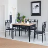 Tangkula 5 Piece Dining Set Wood Metal Table And Chairs Kitchen Furniture Black -Tangkula GUEST 1a1111bf 3437 4bc2 83ec eff7b69b887b