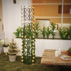 Tangkula Garden Trellis Outdoor Plant Support Frame With Adjustable Shapes Ground Stakes Rustproof PE Coating Pipes 1/2pcs -Tangkula GUEST 1b1e8eae ed38 48c4 8cf0 48daca6453d4