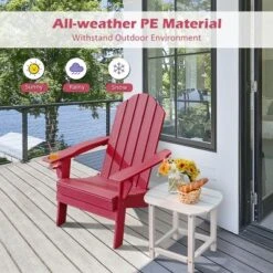 Tangkula 2PCS Patio Folding Adirondack Chair Weather Resistant Cup Holder Yard Red 13 Tangkula 2PCS Patio Folding Adirondack Chair Weather Resistant Cup Holder Yard Red -Tangkula GUEST 1b539325 b5d4 408c 87ca 058b6d4963c6