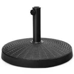 Tangkula 49lbs Round Patio Umbrella Base Outdoor Resin Umbrella Stand W/ Rattan Design, Adjustable Knob -Tangkula GUEST 1b5d937a 29af 4ccd 98be 1daf727d2d92