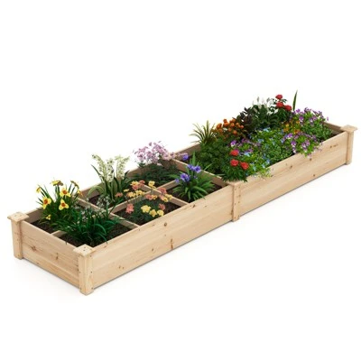 Tangkula Raised Garden Bed Wooden Elevated Planter W/2 Planter Boxes 7 Compartments 12 Tangkula Raised Garden Bed Wooden Elevated Planter W/2 Planter Boxes 7 Compartments - Image 10