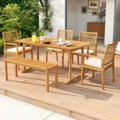 Tangkula Outdoor Wooden Dining Table For 4-6 71" Acacia Wood Table 14 Tangkula Outdoor Wooden Dining Table For 4-6 71" Acacia Wood Table -Tangkula GUEST 1b8794da a663 4bb9 9764 51688db76f58