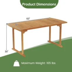 Tangkula Outdoor Wooden Dining Table For 4-6 71" Acacia Wood Table 18 Tangkula Outdoor Wooden Dining Table For 4-6 71" Acacia Wood Table -Tangkula GUEST 1bc38d63 d6ca 42cb 8dba 59648c2d560c