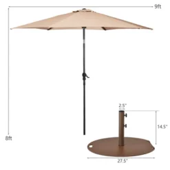 Tangkula 9 Ft Patio Table Market Umbrella Yard Outdoor W/ Heavy-duty Umbrella Base -Tangkula GUEST 1cf7b457 2741 4711 87e5 ad9e15b92c4d