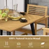 Tangkula Outdoor Dining Table 42.5” Acacia Wood Patio Table With 1.9” Umbrella Hole Metal Legs & Adjustable Foot Pads Farmhouse Bistro Table -Tangkula GUEST 1d270d82 0c0f 4d1c ace1 113eeb276eb2