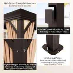 Tangkula 12' X 20' Double-Roof Hardtop Gazebo W/ Galvanized Steel Roof Netting Curtains -Tangkula GUEST 1d7ee98b 2dd5 43c0 a630 43b8823a09cd