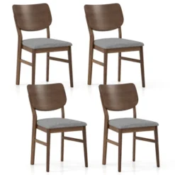 Tangkula Dining Chairs Set Of 4 W/ Rubber Wood Frame Padded Seat Curved Back Living Room -Tangkula GUEST 1e53ee25 cadb 4a1a a560 9b21e57d026b