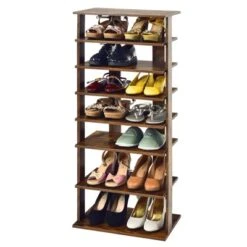 Tangkula 7-Tier Shoe Rack Free Standing Shelf Storage Modern Shoe Rack Organizer Brown/Black/White 23 Tangkula 7-Tier Shoe Rack Free Standing Shelf Storage Modern Shoe Rack Organizer Brown/Black/White -Tangkula GUEST 1f40fb69 ae14 45ec 967d d28a110f7b2e