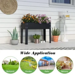 Tangkula Raised Garden Bed W/ Metal Legs Low Height Elevated Gardening Container W/ Drainage Hole For Vegetables Flowers Herbs -Tangkula GUEST 1f585f6d 65b1 4580 931b 276f8d865b47