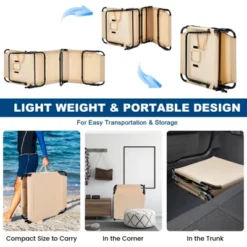 Tangkula Outdoor Folding Beach Chaise Lounge Chair Adjustable Camping Recliner -Tangkula GUEST 1f81456a 68ea 443f 9322 c768f753ad89