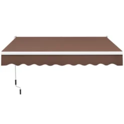 Tangkula Retractable Awning W/ Aluminum Frame Sun/Water Protection W/ PA Coating Manual Control Hand Crank Angle Adjustable Design Beige/Coffee -Tangkula GUEST 201b9bb9 dc28 4aa6 afc9 a5f279faaedd