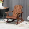 Tangkula 2PCS Kid Adirondack Rocking Chair Outdoor Solid Wood Slatted Seat Backrest Coffee -Tangkula GUEST 20630b83 c643 4497 8d91 3424f25c985b